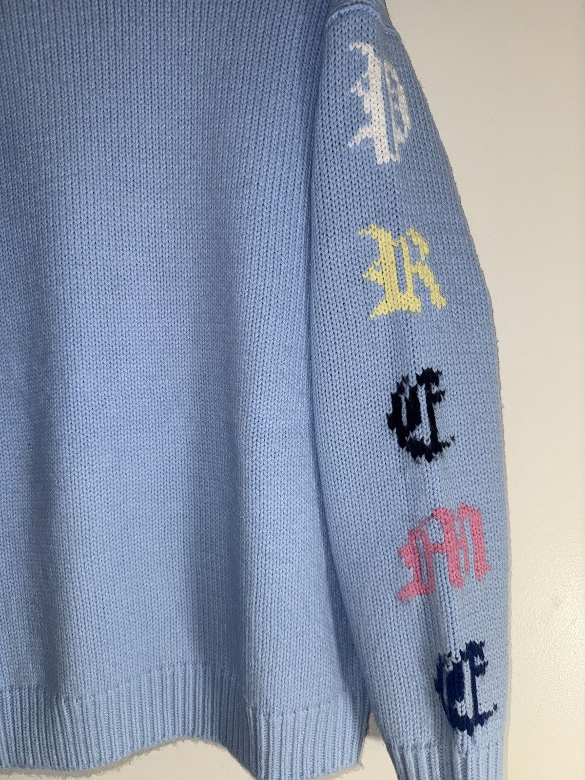 Supreme Brand New Supreme Old English Sleeves Blue Crew Neck Size US M / EU 48-50 / 2 - 3 Thumbnail