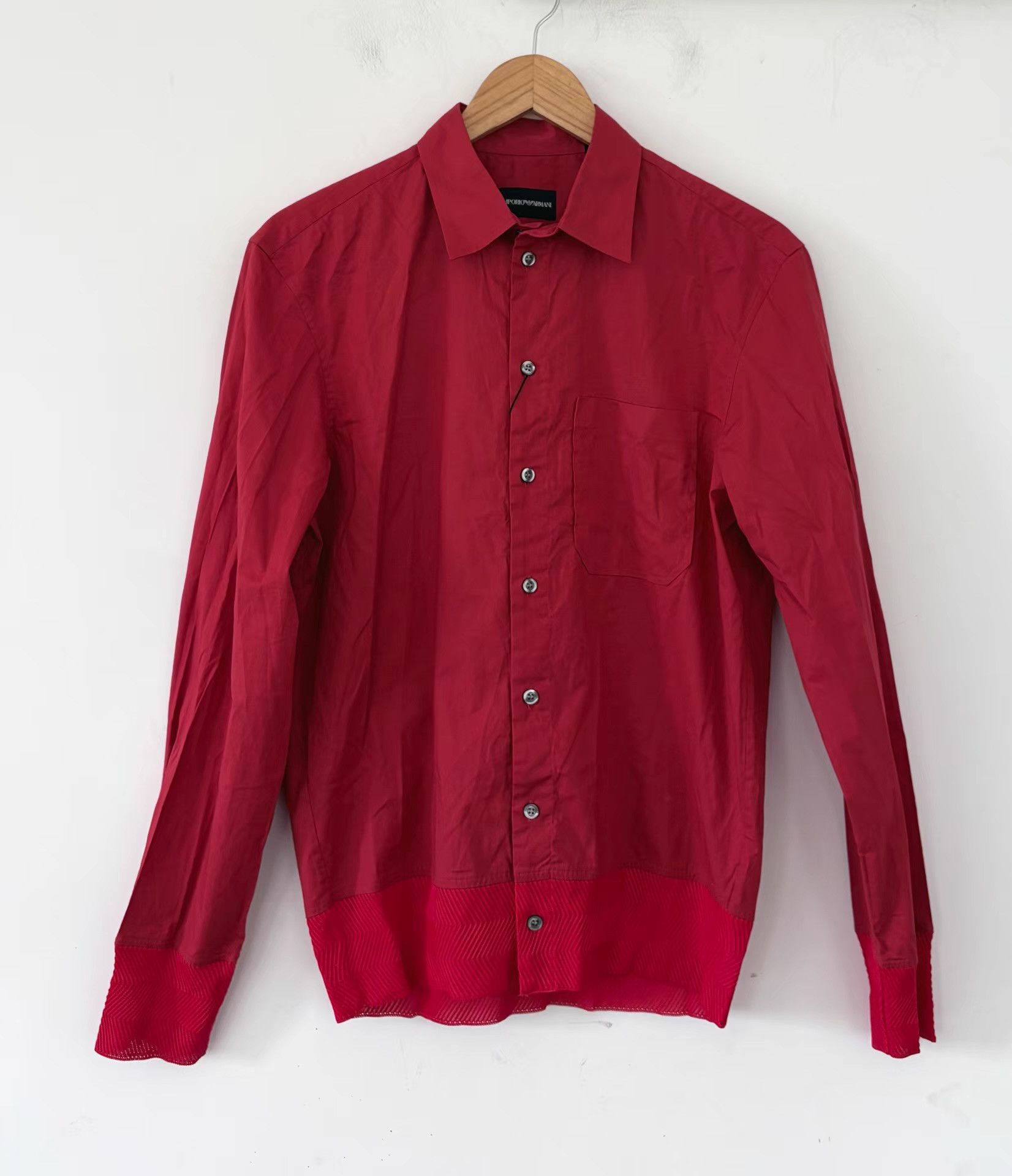Emporio Armani Emporio Armani Men's Red Long Sleeve Shirt Ｑ21 Size US S / EU 44-46 / 1 - 1 Thumbnail