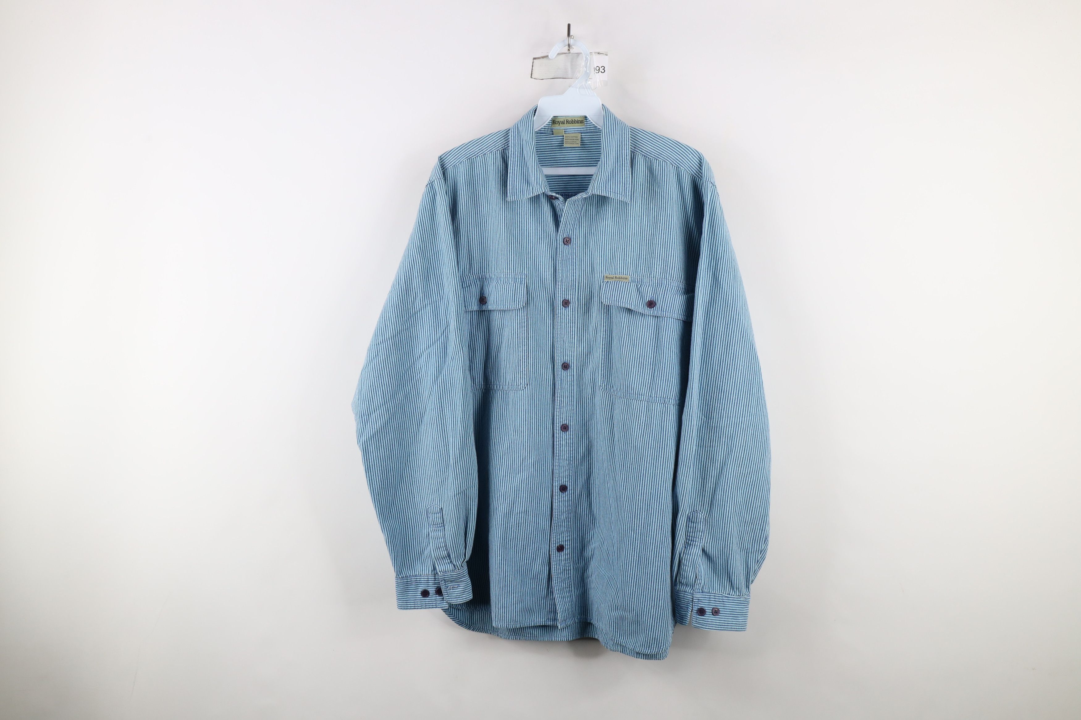 Royal Robbins × Vintage Vintage 90s Royal Robbins Striped Collared Button Shirt Size US L / EU 52-54 / 3 - 1 Thumbnail