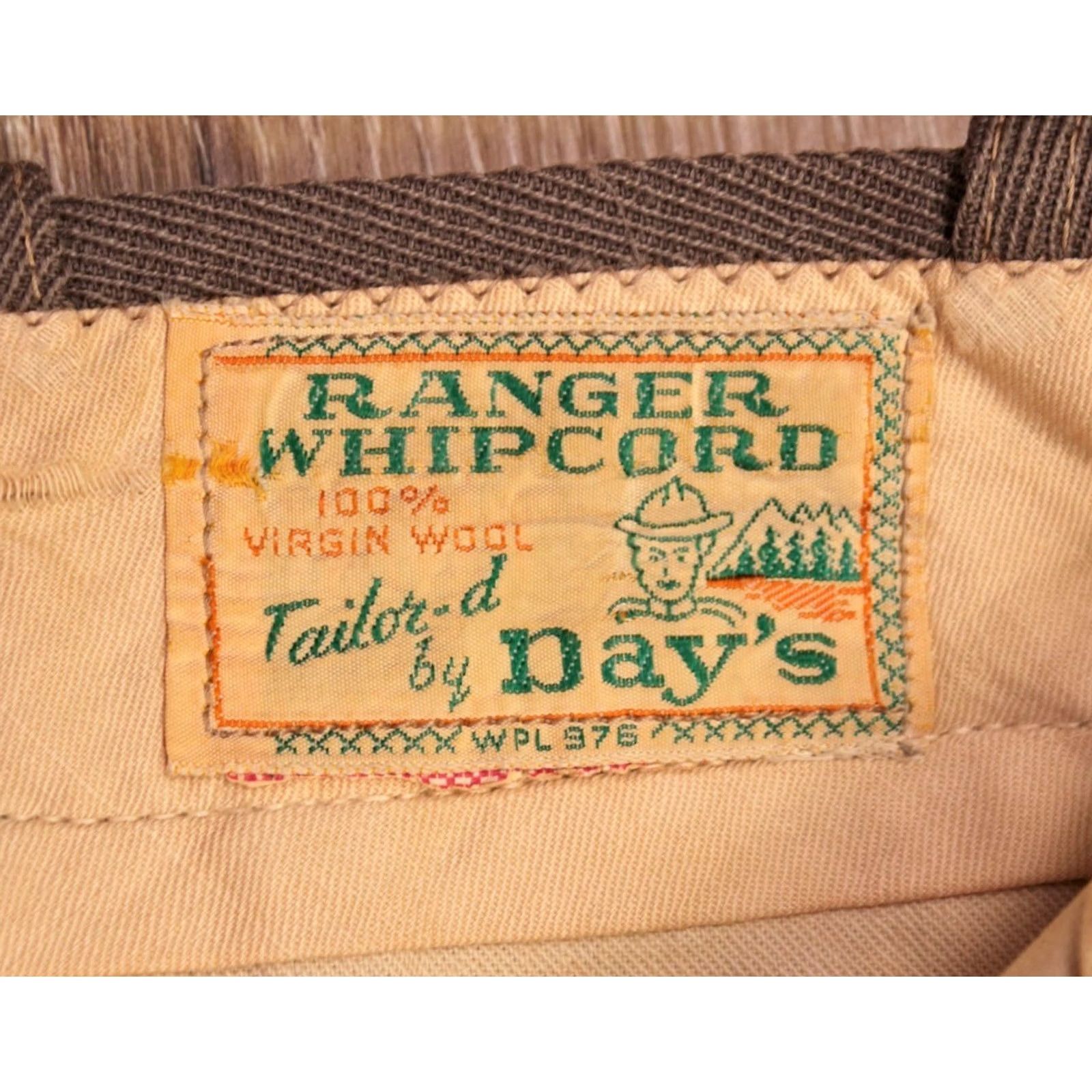 Vintage VINTAGE Day's Ranger Whipcord Hunting Pants 40s 50s Wool Brown Mens 36x30 Size US 36 / EU 52 - 4 Thumbnail