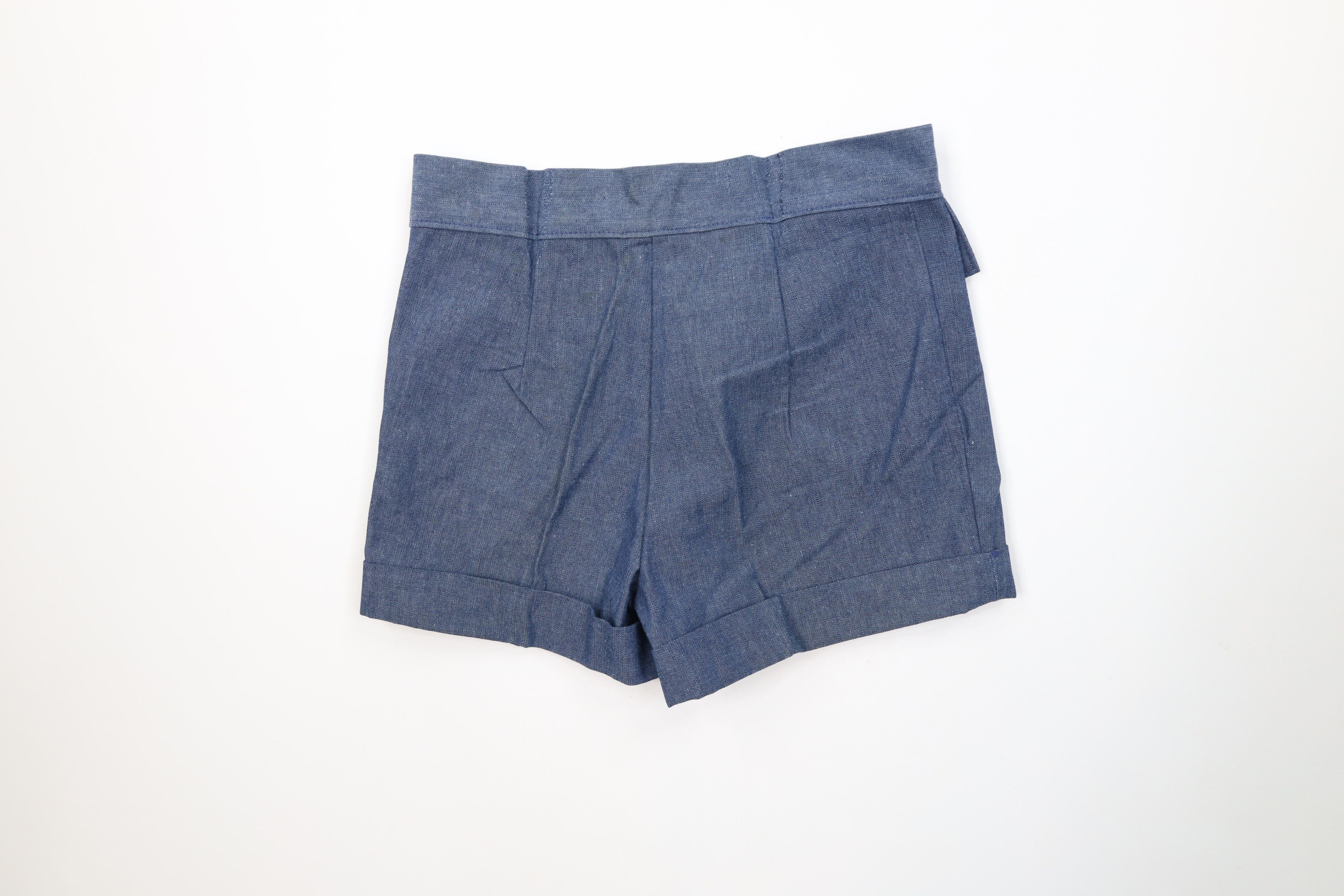 Vintage Vintage 70s Streetwear Chambray Cuffed Denim Shorts Blue USA Size 28" / US 6 / IT 42 - 7 Thumbnail