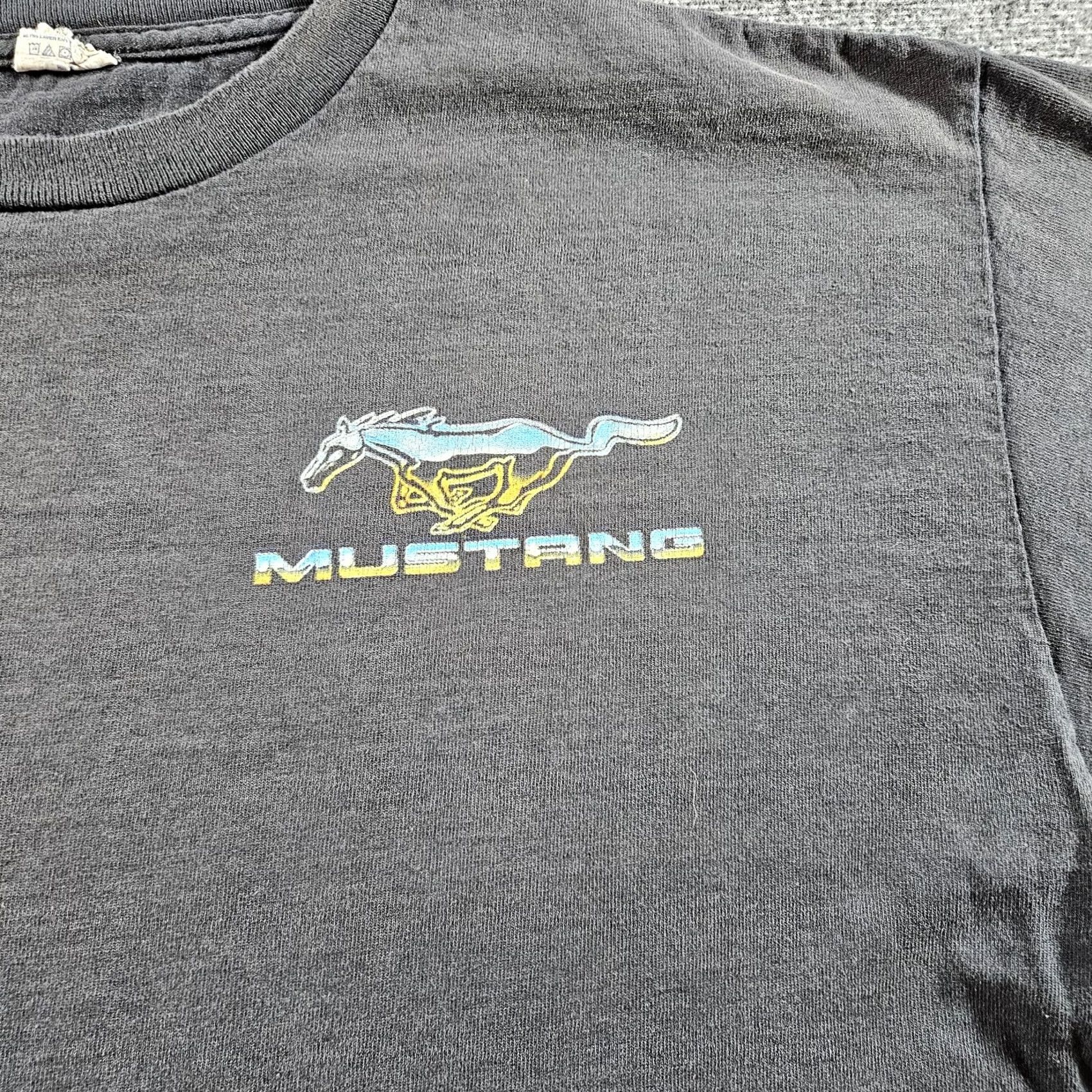 Ford Ford Mustang Shirt Mens Large Black Flames Blue Car Graphic Tee Short Sleeve Size US L / EU 52-54 / 3 - 2 Thumbnail