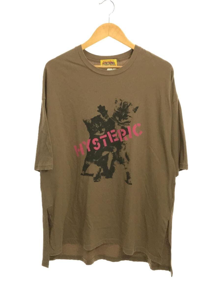 image of Hysteric Glamour Hysteric Cat T-Shirt in Brown, Men's (Size XL)