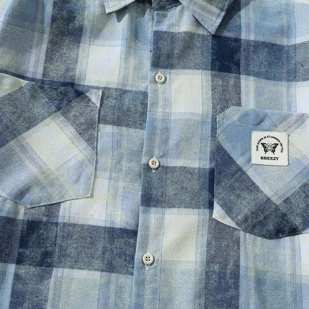 Vintage American irregular plaid distressed plaid long-sleeved shirt Size US M / EU 48-50 / 2 - 4 Thumbnail