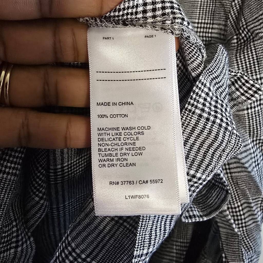 Laundry by Shelli Segal Laundry by Shelli Segal Plaid Bell Sleeve Top Womens Large 100% Cotton Blouse Size L / US 10 / IT 46 - 6 Thumbnail