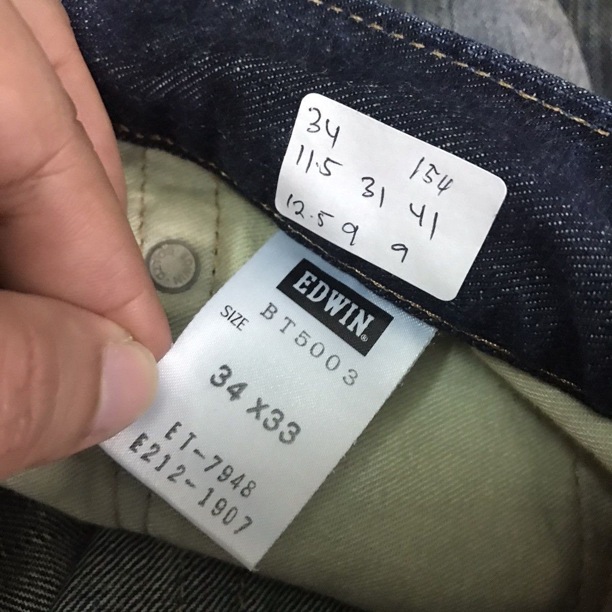 Edwin × Japanese Brand BAGGY💀RIPPED DISTRESSED EDWIN JAPAN BLUE TRIP DENIM PANTS Size US 34 / EU 50 - 18 Thumbnail