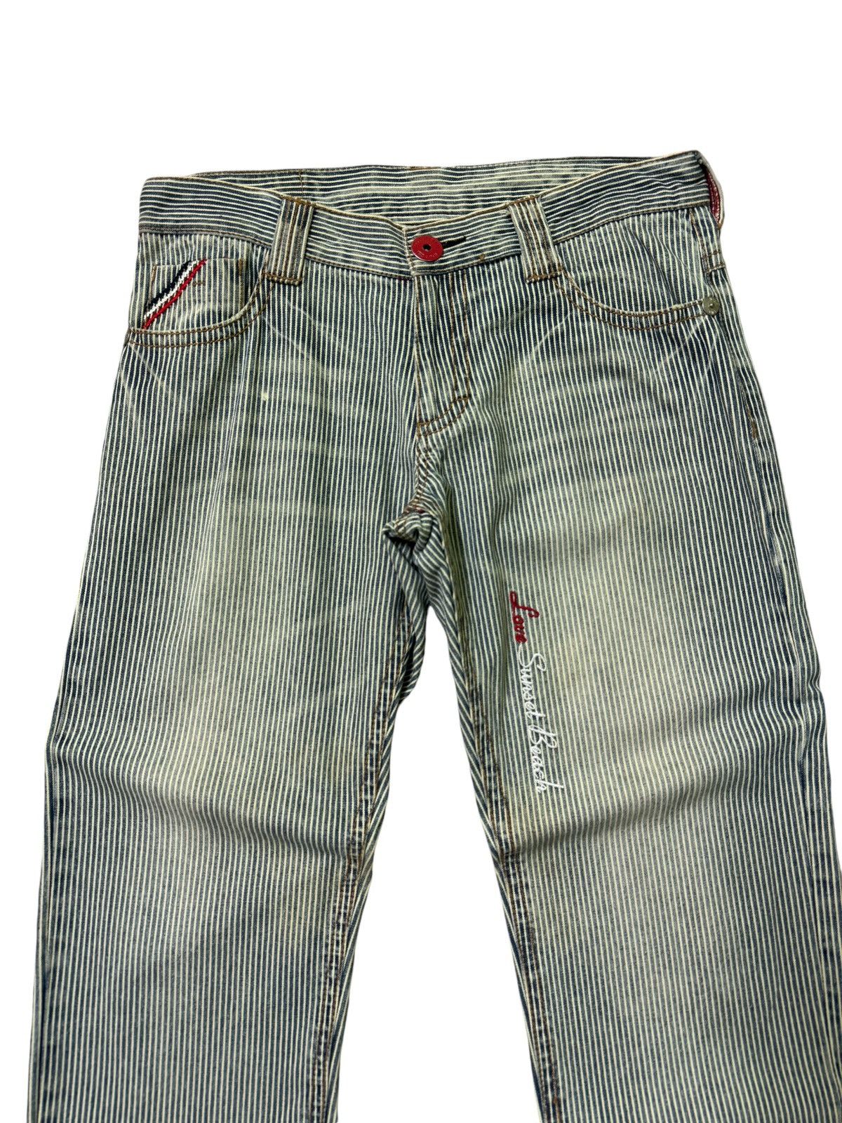 Hysteric Glamour × Japanese Brand LOVE SUNSET BEACH HICKORY STRIPED DENIM Size US 33 - 3 Thumbnail
