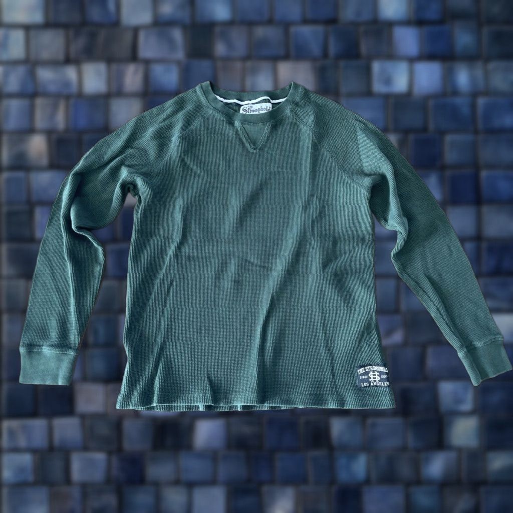 Vintage Stronghold LA Green Waffle Knit Thermal Long Sleeve Shirt Mens M Casual Size US M / EU 48-50 / 2 - 1 Thumbnail