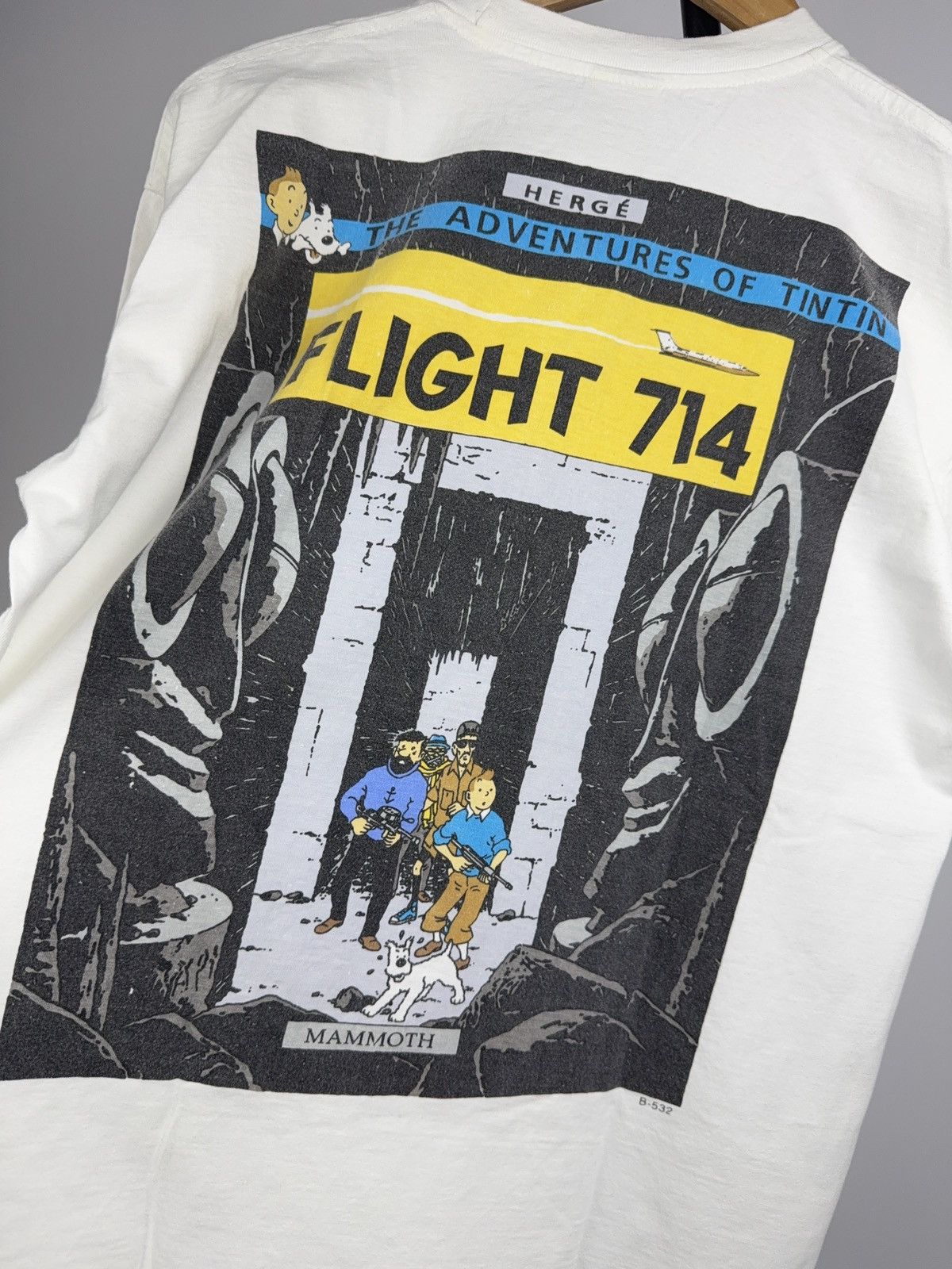 Vintage 00s Vintage Tintin Flight 714 Graphic Tee Y2K Cartoon Rare M Size US M / EU 48-50 / 2 - 16 Thumbnail