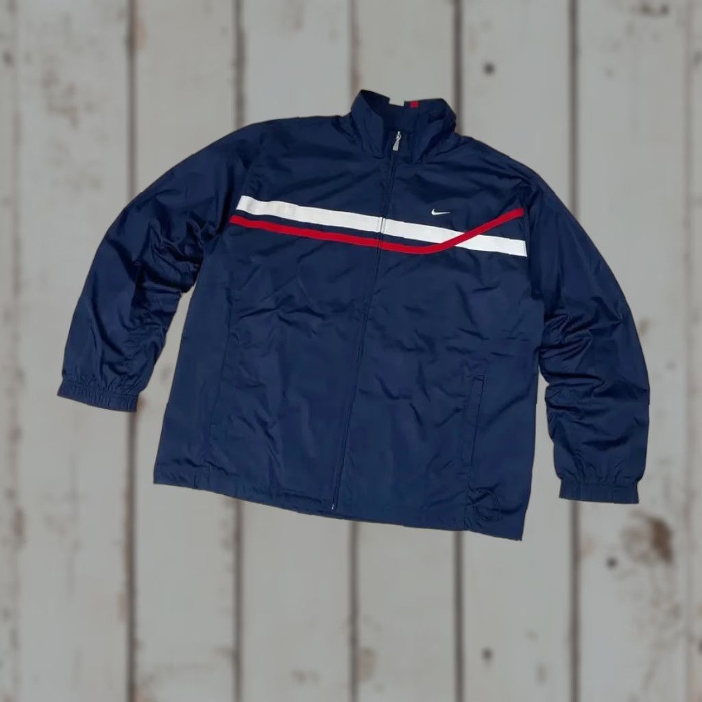 Nike VINTAGE Nike Tracksuit Jacket And Pants 2XL Men Blue Nylon Zip Activewear 2 Piece Set Size 48R - 1 Thumbnail