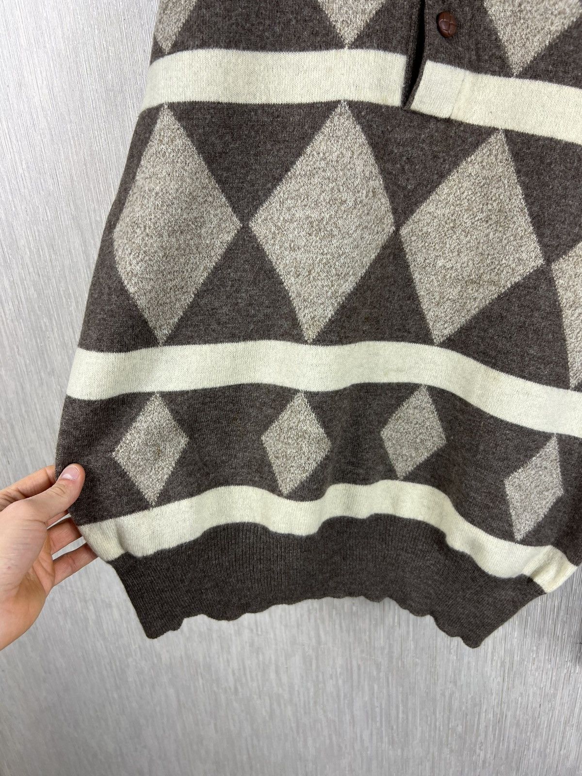 Gran Sasso Vintage Gran Sasso diamond patterned wool polo sweater retro Size US S / EU 44-46 / 1 - 8 Thumbnail