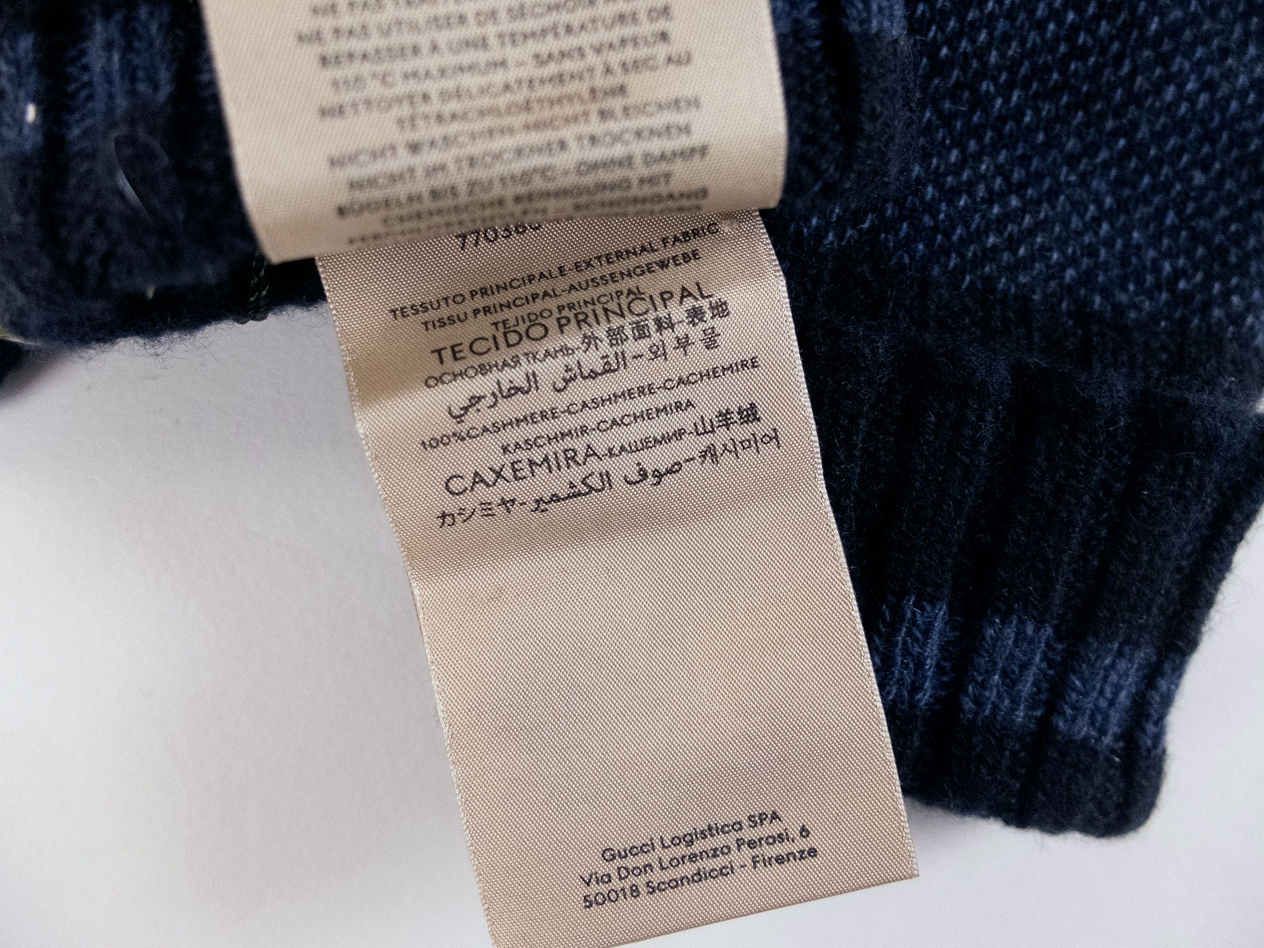 Gucci GUCCI blue GG logo knit cashmere gloves Medium q Size ONE SIZE - 6 Thumbnail