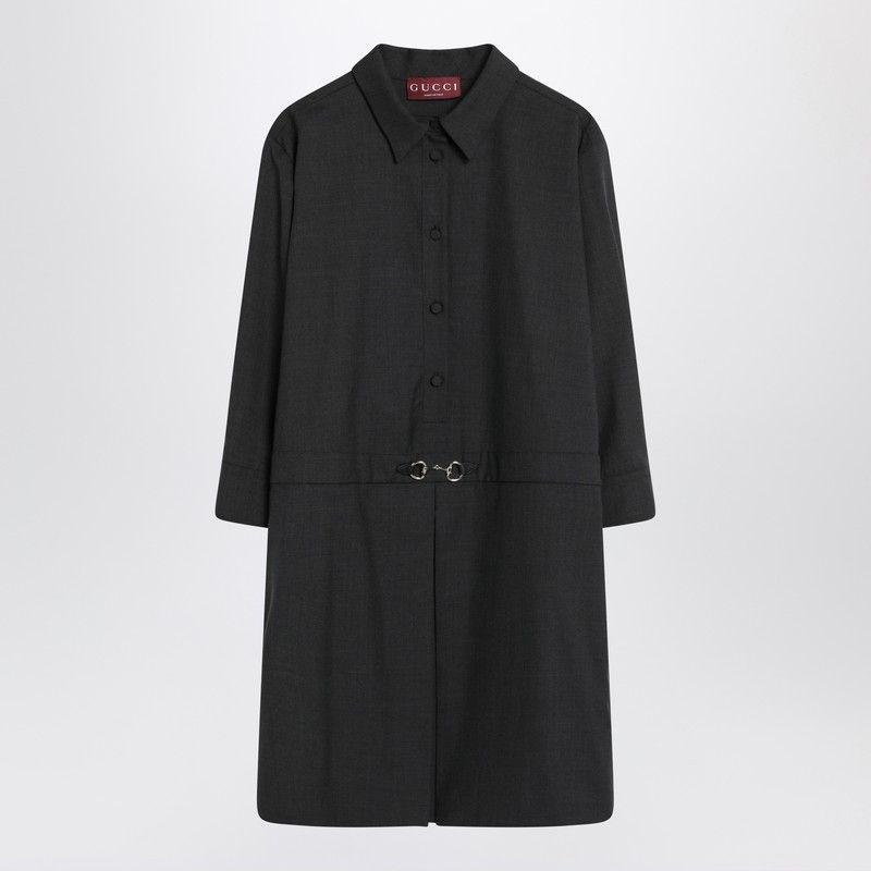 Gucci Gucci Grey Shirt Dress In Wool | Grailed