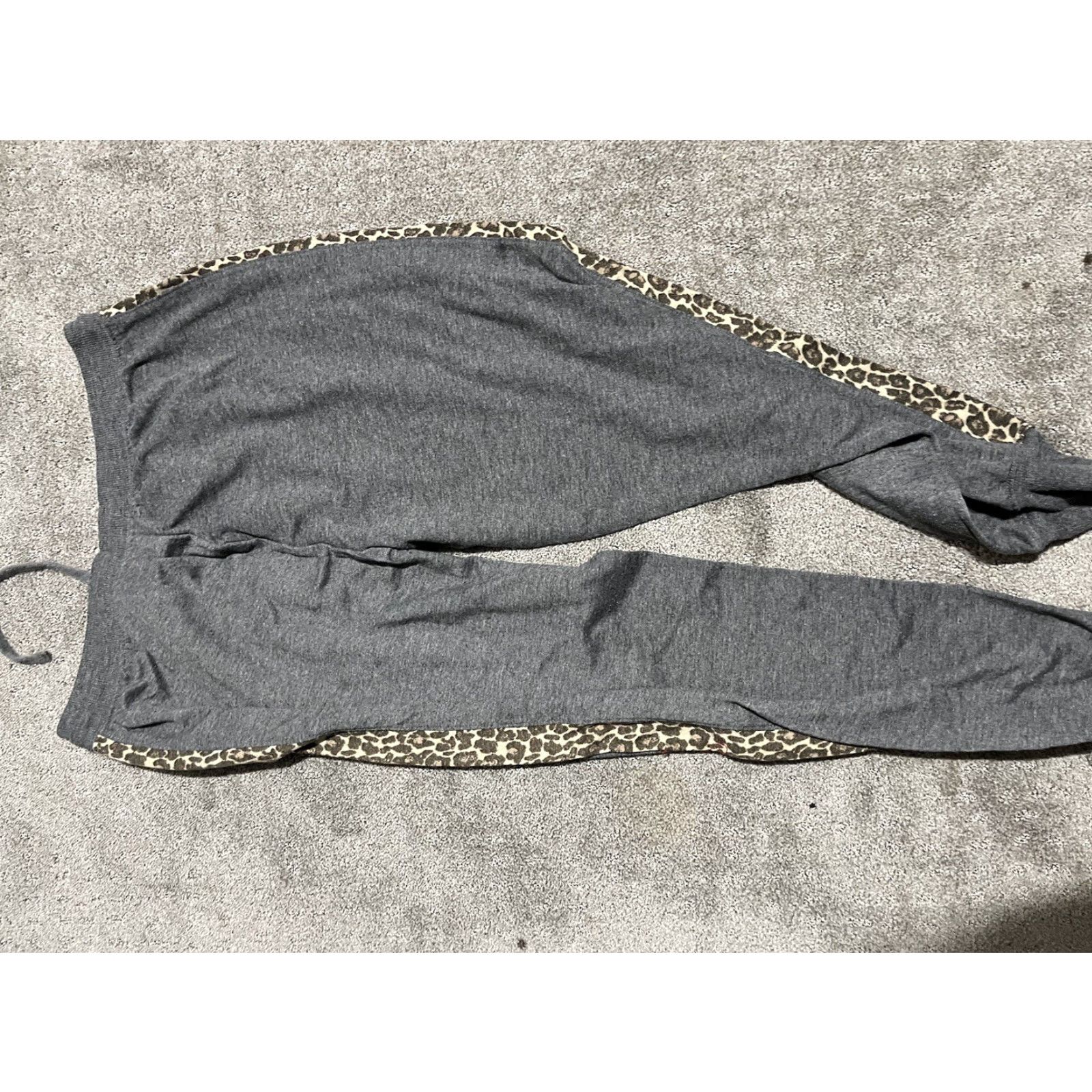 Splendid Splendid Women's Jogger Pants Gray Brown Cheetah Print Large Adjustable Waist Casual Size 36" / US 14 / IT 50 - 3 Thumbnail