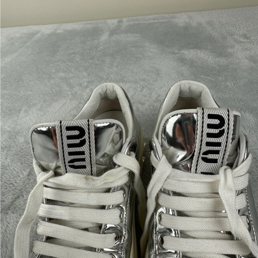 Miu Miu Miu Miu Crystal Skate Silver Sneakers Women’s Size 36 EU Size US 6 / IT 36 - 4 Thumbnail
