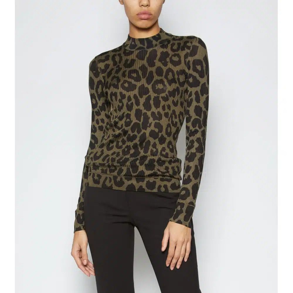 Tom Ford o1loc1c1125 MAK994 Silk Rib Mockneck Sweater in Olive Black Size L / US 10 / IT 46 - 1 Thumbnail