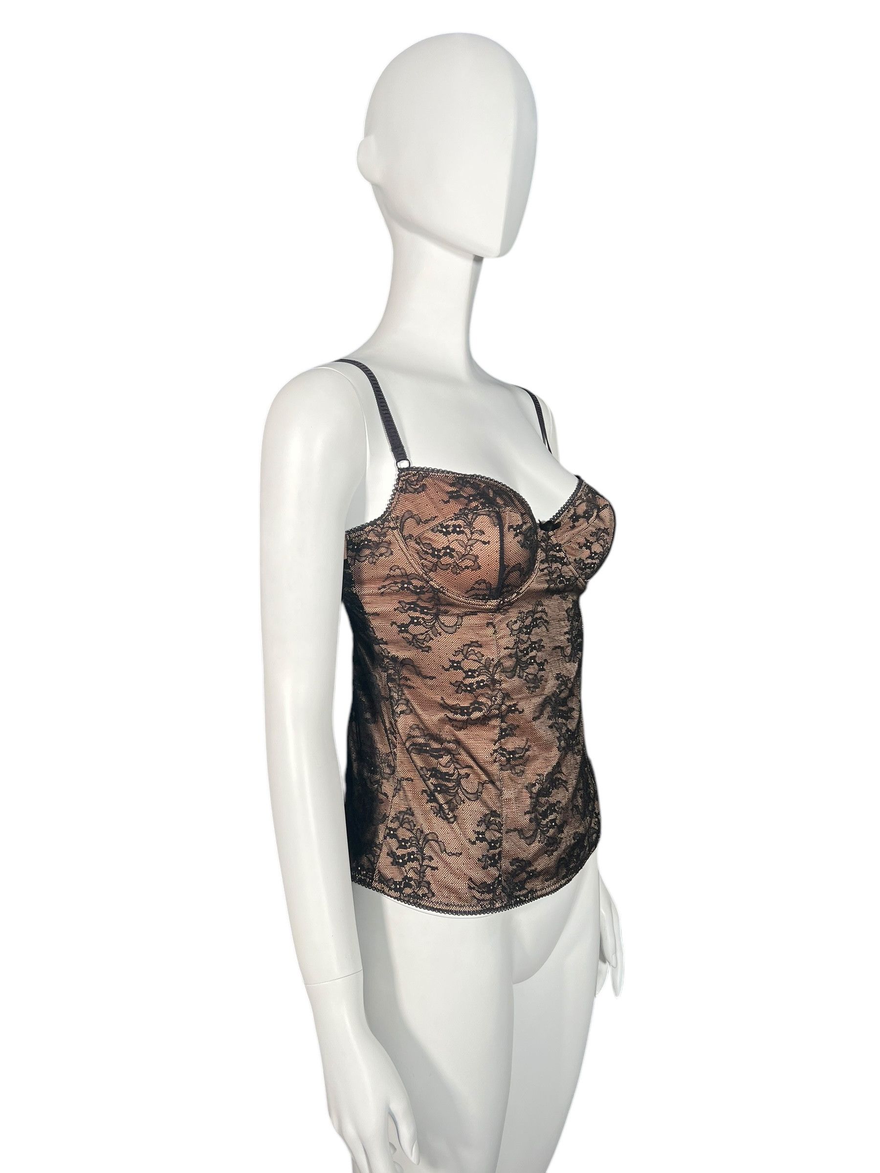 Dolce \u0026 Gabbana Black Lace Bustier Top, image size:1800x2400