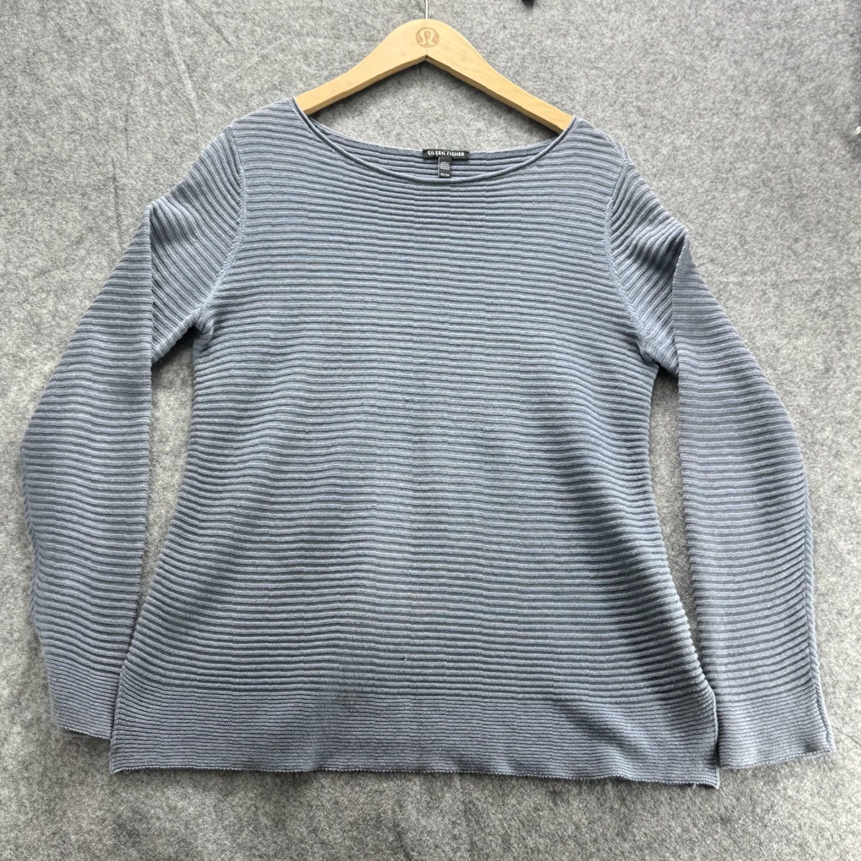 Eileen Fisher Eileen Fisher Sweater Womens XS Gray Linen Cotton Boat Neck Striped Pullover Size XS / US 0-2 / IT 36-38 - 2 Thumbnail