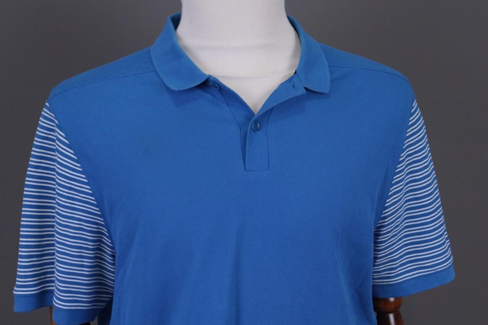Nike Nike Golf Dri Fit Blue Striped Tennis Polo Shirt Size L Size US L / EU 52-54 / 3 - 2 Thumbnail
