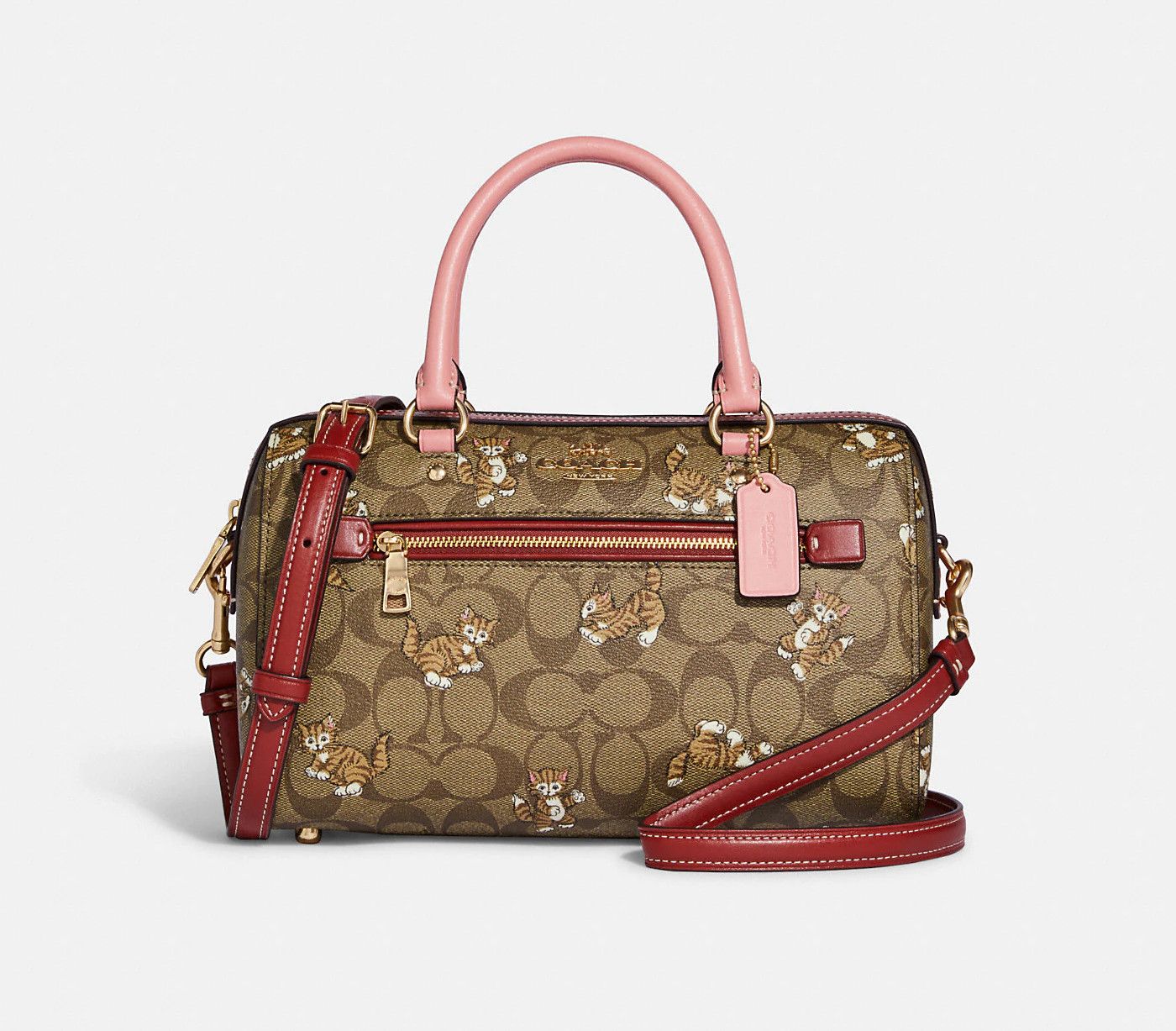 Coach Rowan Satchel Bag With Dancing Kitten Print CC425 Size ONE SIZE - 9 Thumbnail