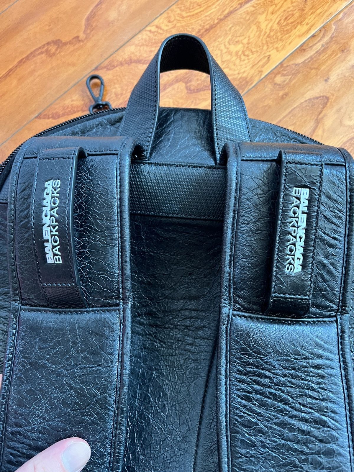 Balenciaga Balenciaga x Adidas Leather Backpack Large Black Size ONE SIZE - 8 Thumbnail