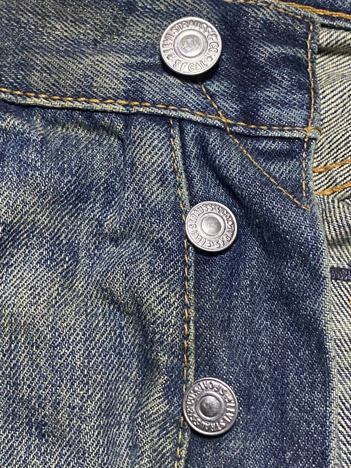 Levi's Vintage Clothing Levis Y2K Big E Mud Wash Distressed Slim Jeans Size US 31 - 9 Thumbnail