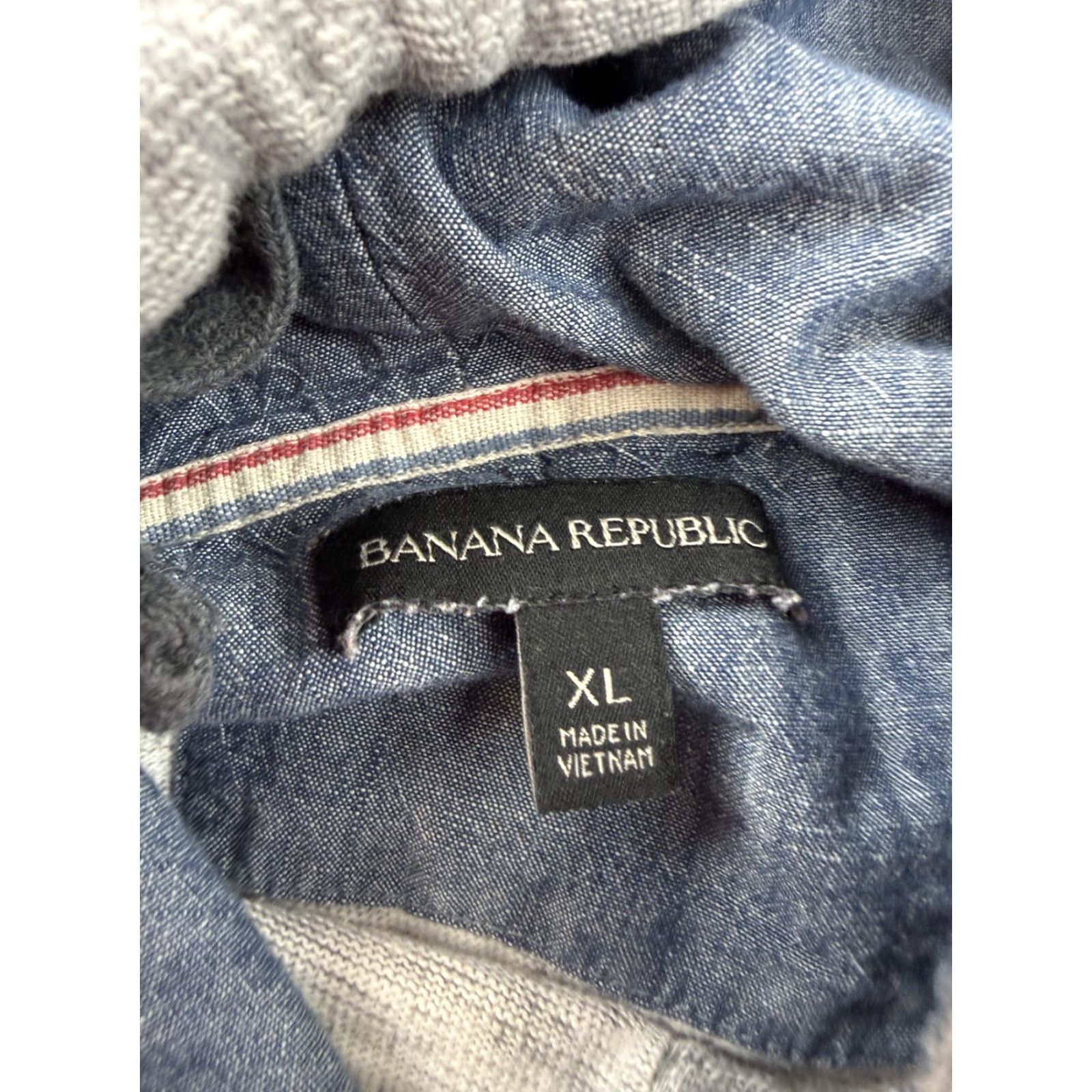 Banana Republic Banana Republic Hoodie Sweatshirt Mens XL Gray Henley Knit Pullover Pockets Size US XL / EU 56 / 4 - 5 Thumbnail