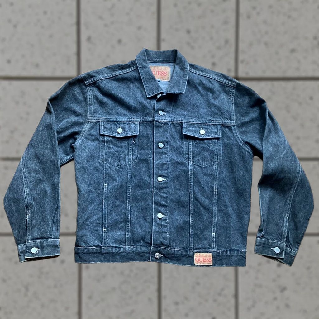 Guess Vintage Guess Denim Jacket Mens 2XL Black Trucker USA Made Georges Marciano 80s Size US XXL / EU 58 / 5 - 1 Thumbnail