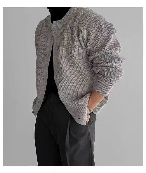 VIBE Vintage Gray Buttoned Casual Sweater Knit Jacket Size US M / EU 48-50 / 2 - 1 Thumbnail