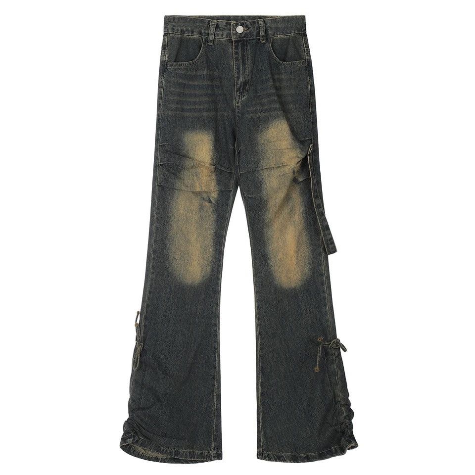 Japanese Brand × Vintage Unisex Y2K Stacked Baggy Flare Jeans Size US 33 - 6 Thumbnail