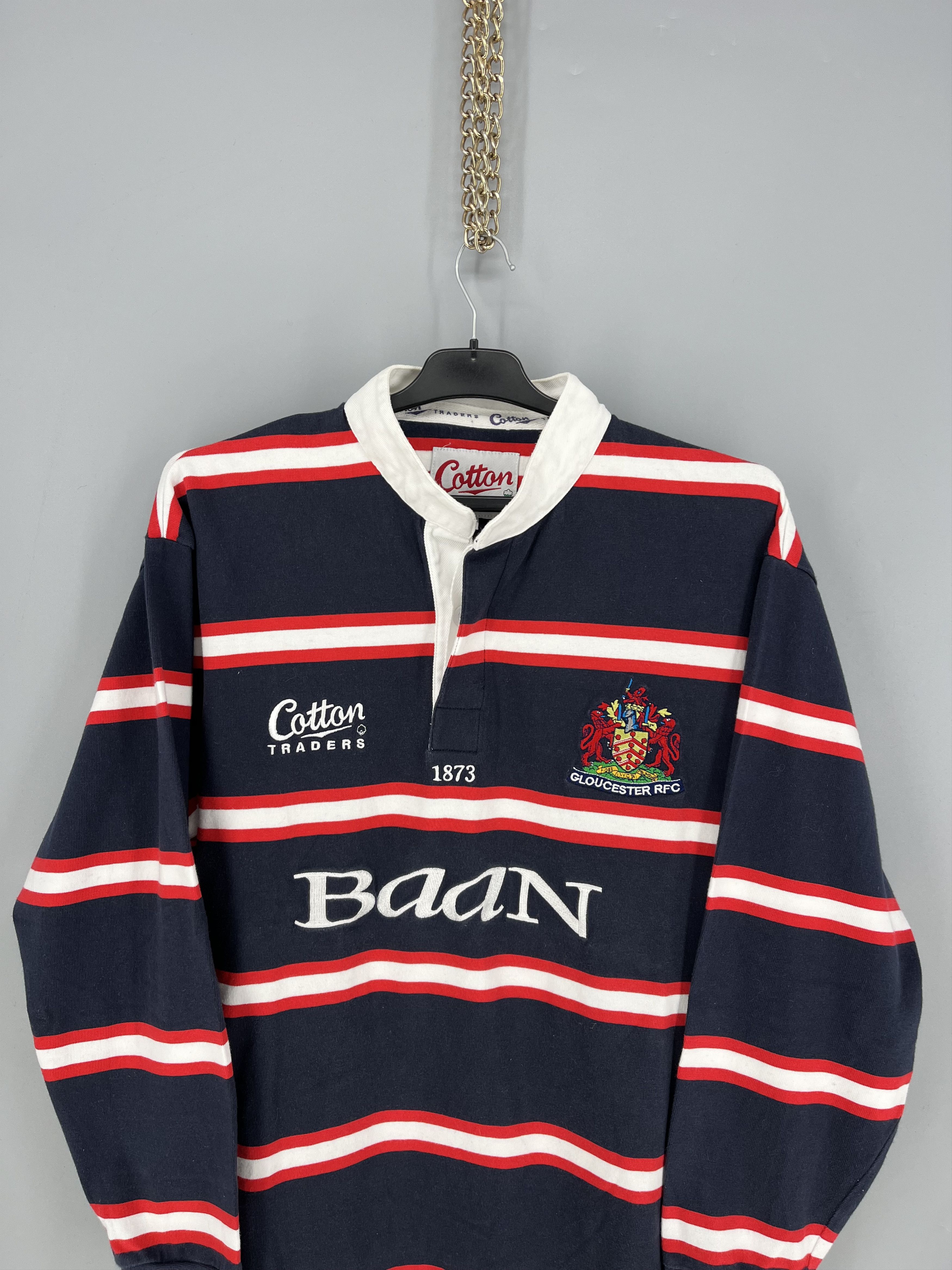 Cotton Traders 2002 2003 Gloucester Rugby Pro Away Shirt Long Sleeve Size L Size US L / EU 52-54 / 3 - 6 Thumbnail