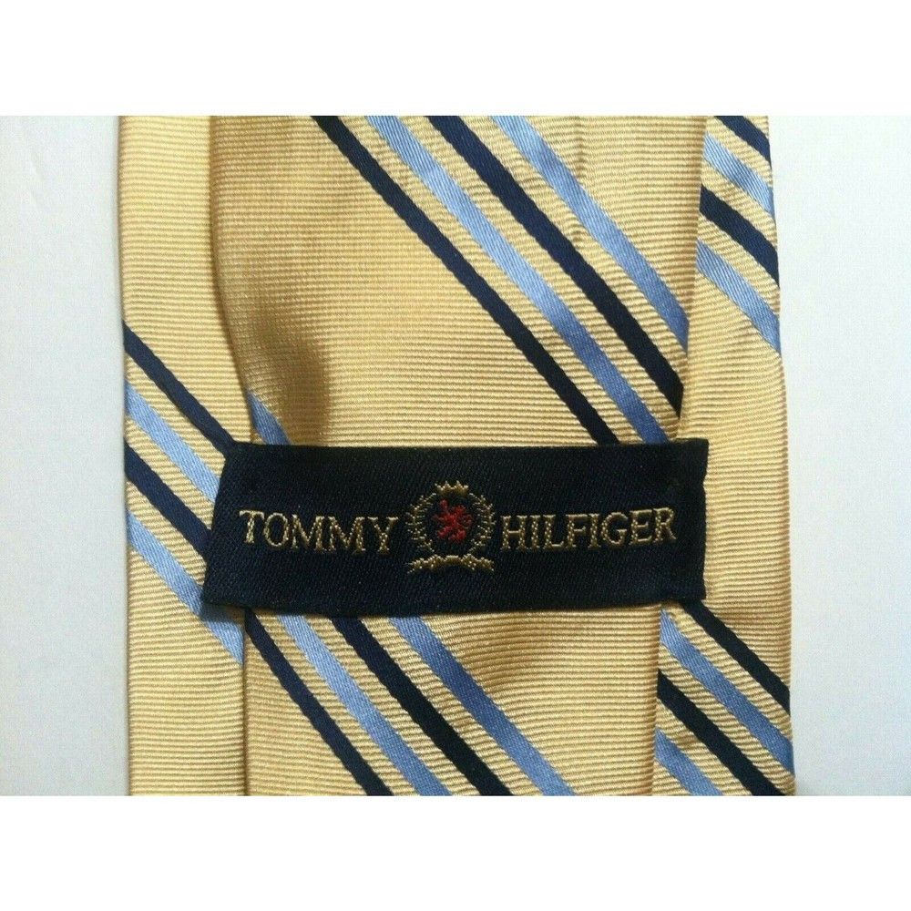 Tommy Hilfiger TOMMY HILFIGER MENS NEW YELLOW 100%SILK TIE WIDTH:3 3/4" Size ONE SIZE - 2 Thumbnail