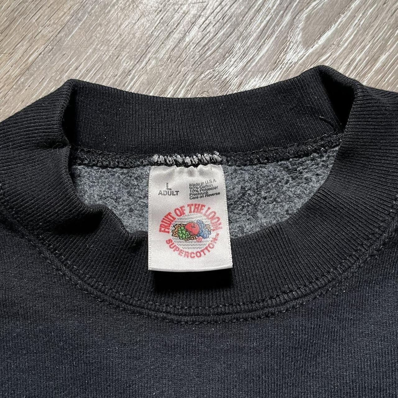 Fruit Of The Loom vintage 90s fruit of the loom super cotton black sweatshirt Size US L / EU 52-54 / 3 - 6 Thumbnail