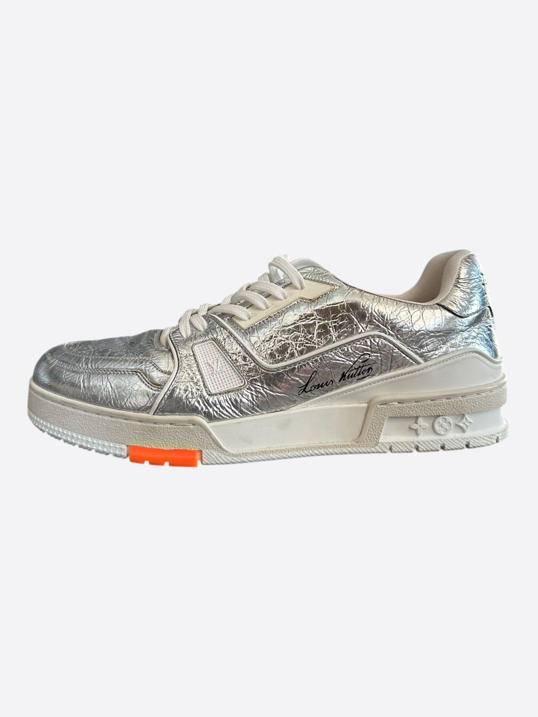 Louis Vuitton Louis Vuitton Silver & Orange Trainers Size US 9 / EU 42 - 3 Thumbnail
