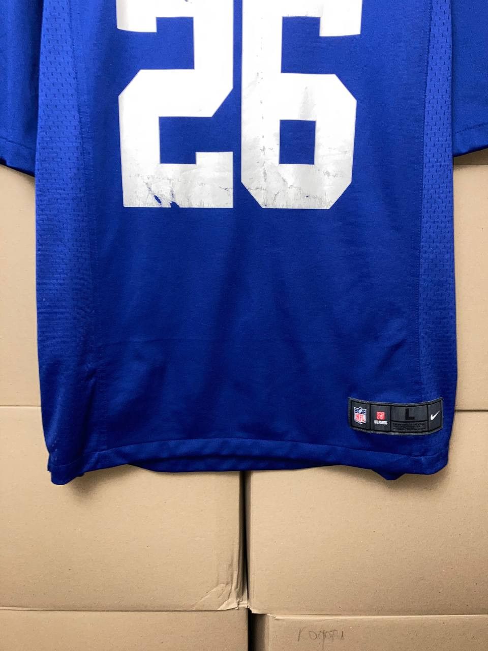 Nike VINTAGE NEW YORK GIANTS BARKLEY #26 NFL FOOTBALL NIKE JERSEY Size US L / EU 52-54 / 3 - 6 Thumbnail