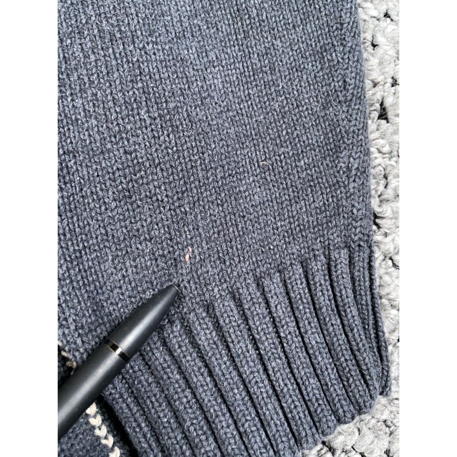 Dockers Retro Dad Style Sweater Adult Large Dark Gray Blue Red Striped Chunky Knit Prep Size US L / EU 52-54 / 3 - 5 Thumbnail