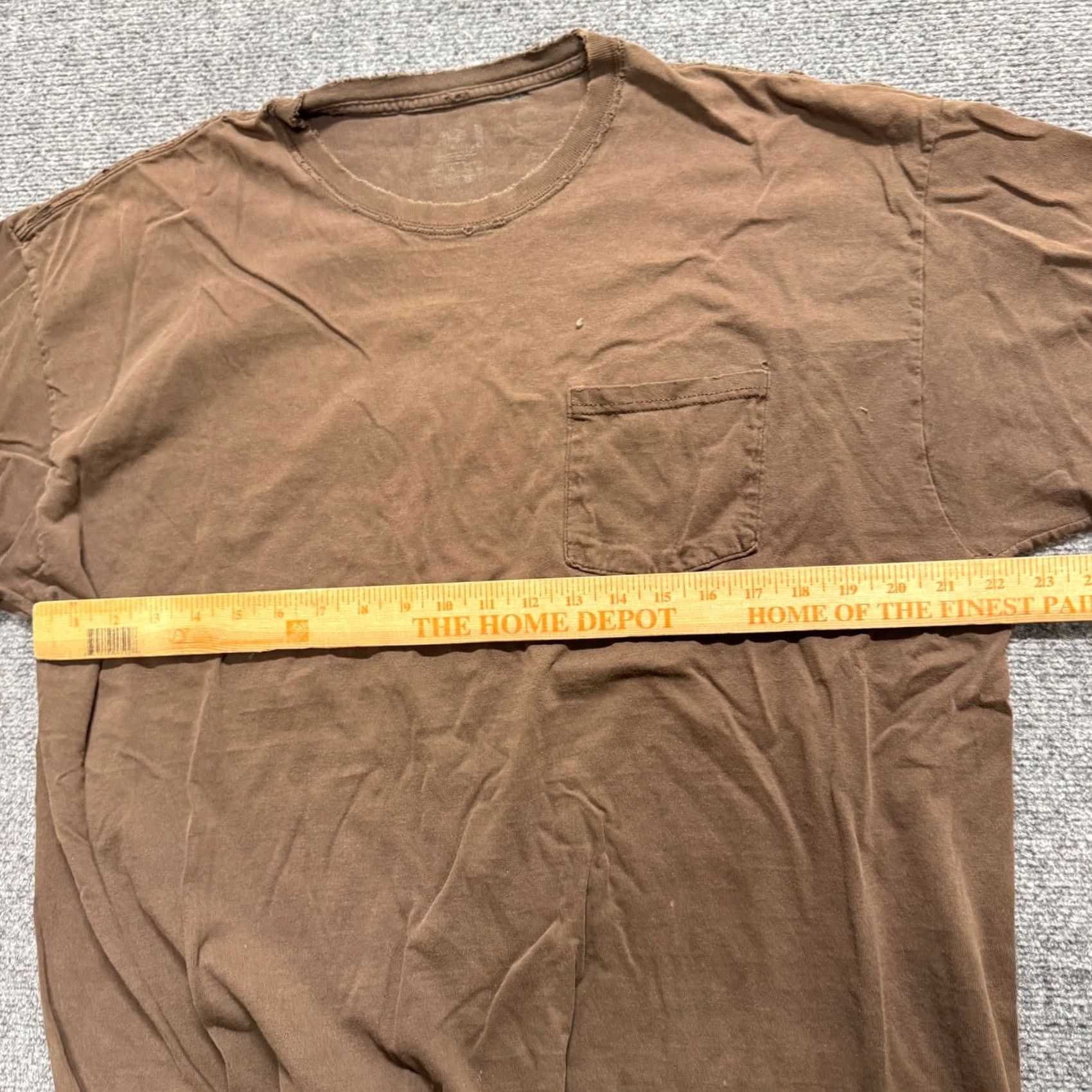 Fruit Of The Loom Fruit Of The Loom T-Shirt Mens Medium Cotton Distressed Faded Stained Brown Size US M / EU 48-50 / 2 - 3 Thumbnail