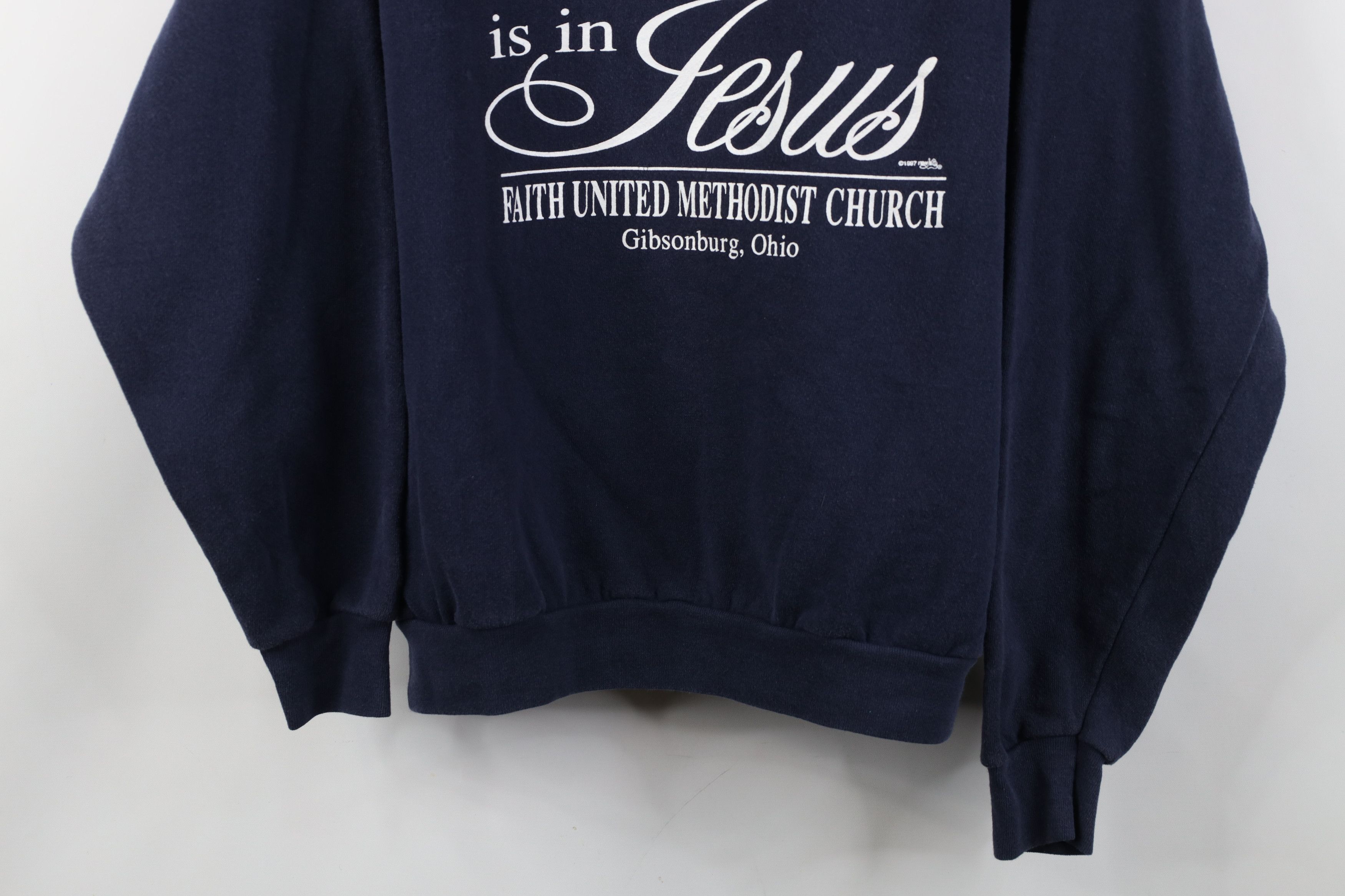 Vintage Vintage 90s My Faith Is In Jesus Christian Sweatshirt USA Size L / US 10 / IT 46 - 3 Thumbnail