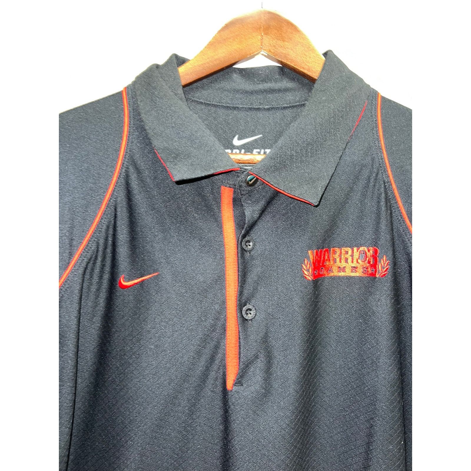 Nike Nike Black Dri Fit Polo Shirt Warrior Games Black Golf Large Size US L / EU 52-54 / 3 - 2 Thumbnail