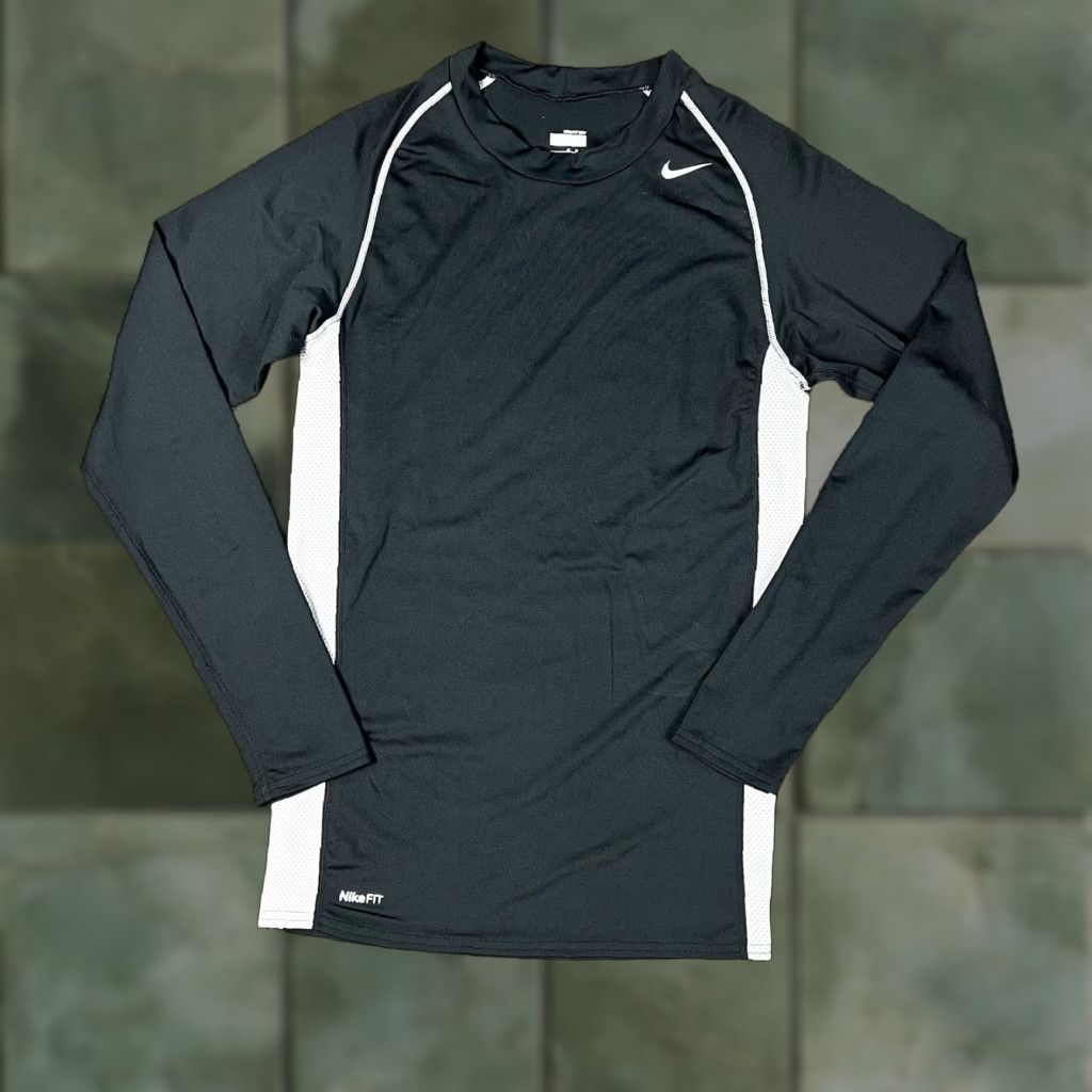 Nike VINTAGE Nike Pro Black Dry-fit Performance Apparel T-Shirt Adult Medium Swoosh Logo Shirt Mens Black Dry Fit Logo Nike Pro Black Shirt Size US M / EU 48-50 / 2 - 1 Thumbnail