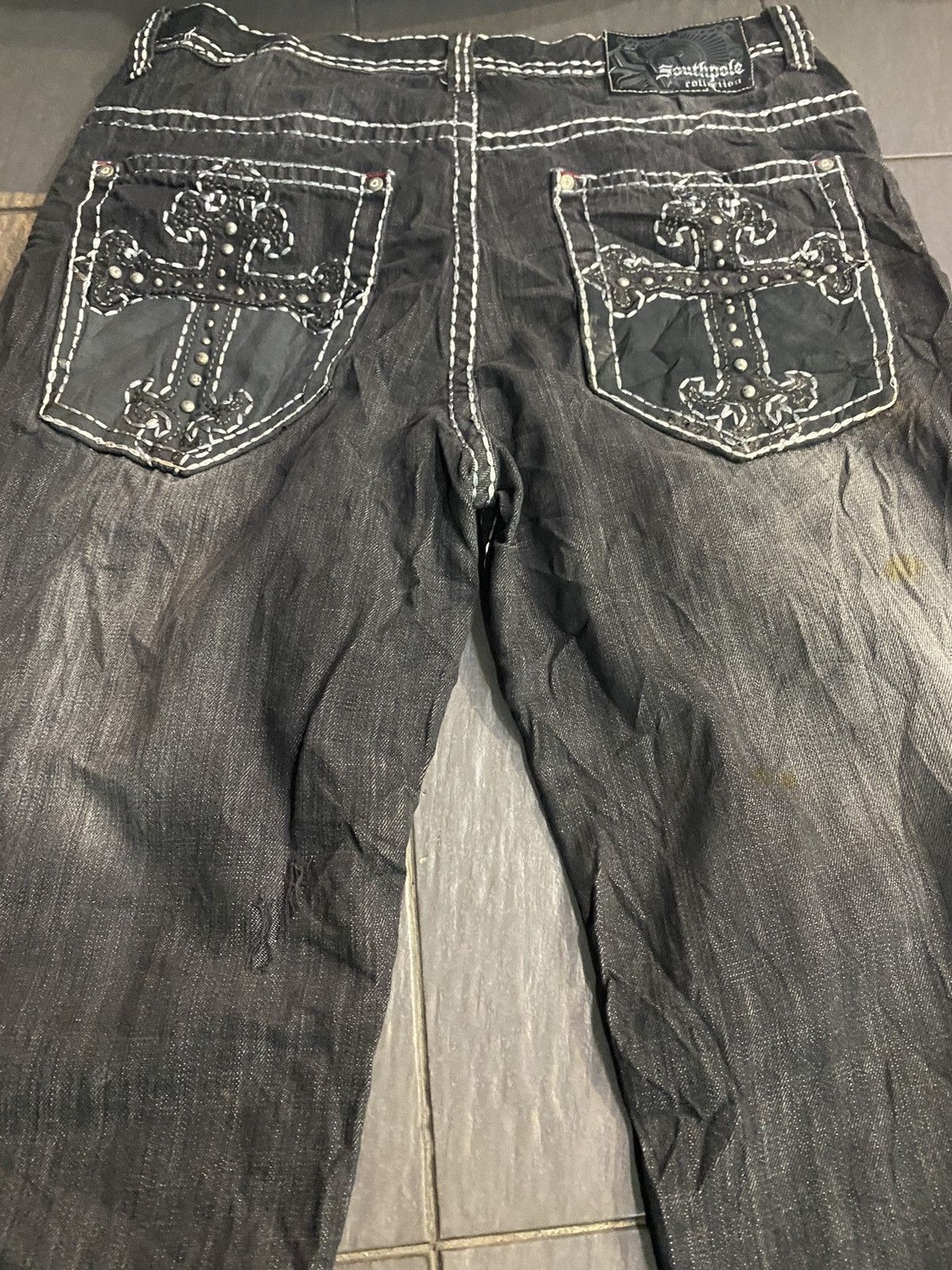 Southpole Crazy Cross ❎ southpole faded big cross like chrome hearts Size US 40 / EU 56 - 4 Thumbnail