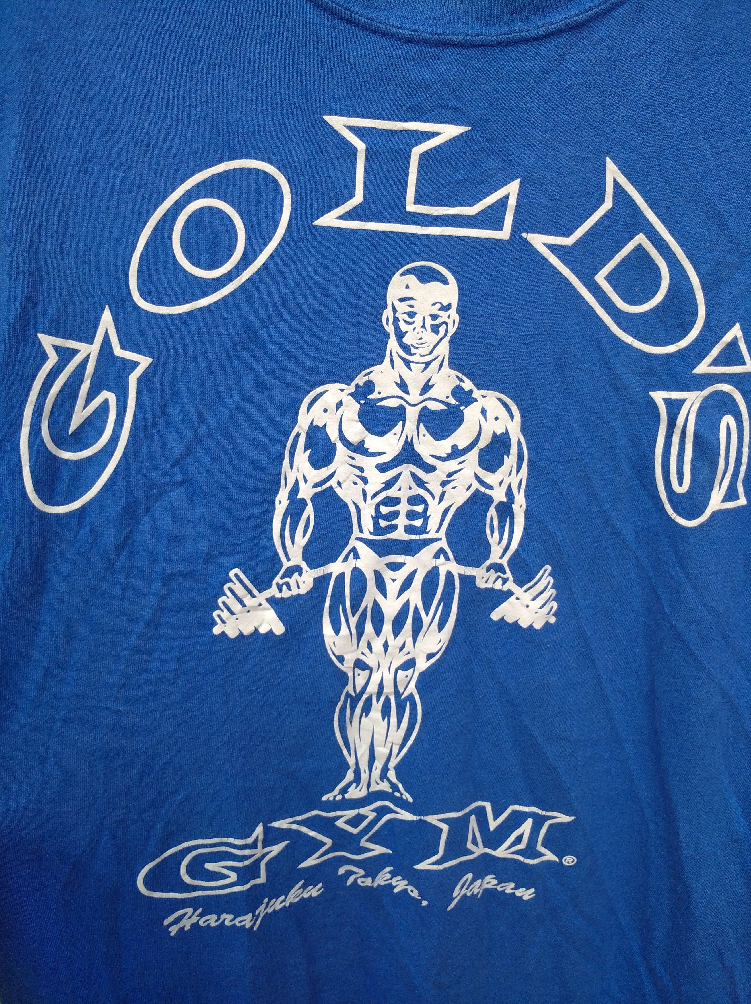 Vintage Gold gym Harajuku Tokyo japan shirt Size US XL / EU 56 / 4 - 4 Thumbnail