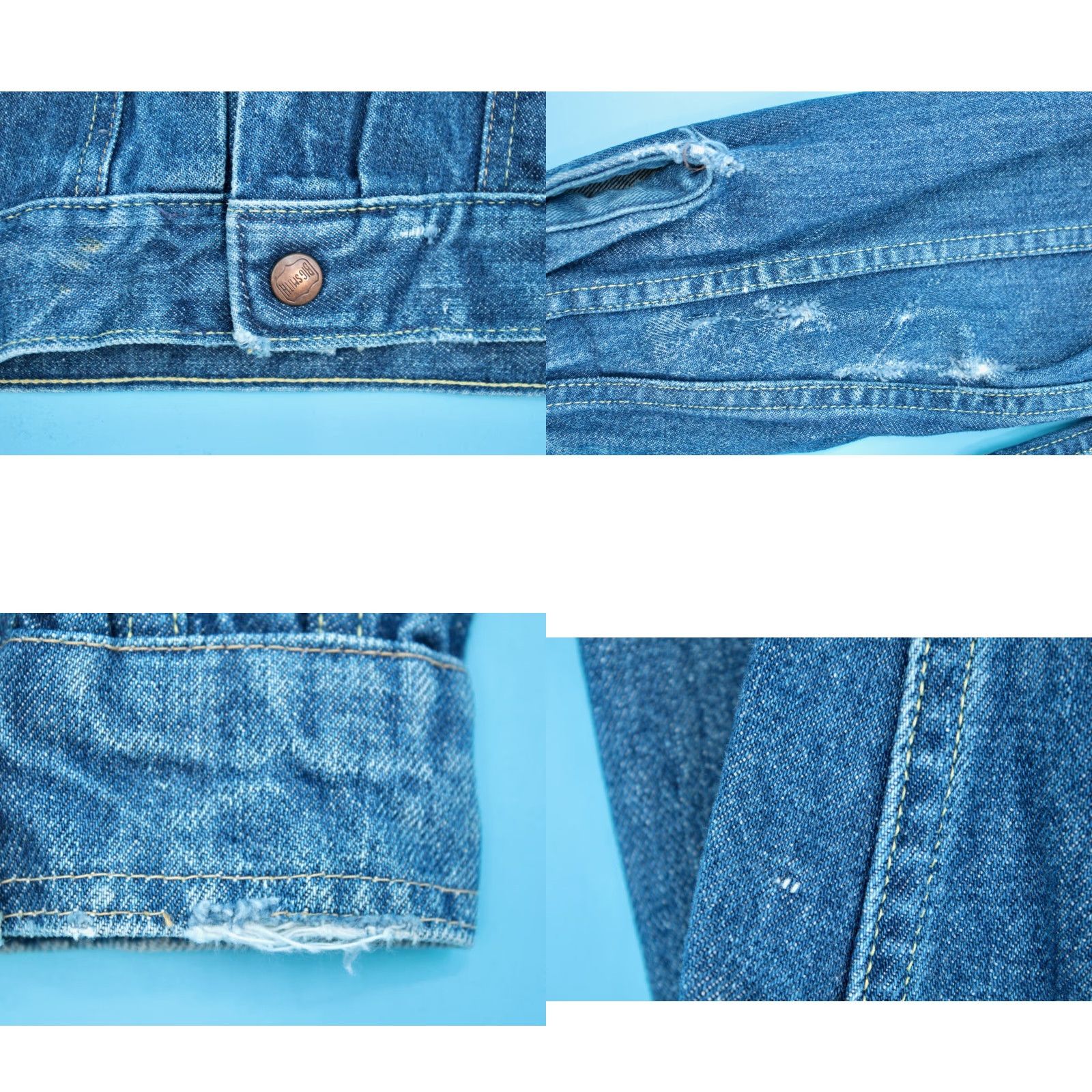 Vintage VTG Big Smith Denim Jacket Sz 36 60s 70s Cotton Jean Jacket Vintage Mens Blue Denim Jacket Small 1960s Leather/Time? Size US 36 / EU 52 - 8 Thumbnail