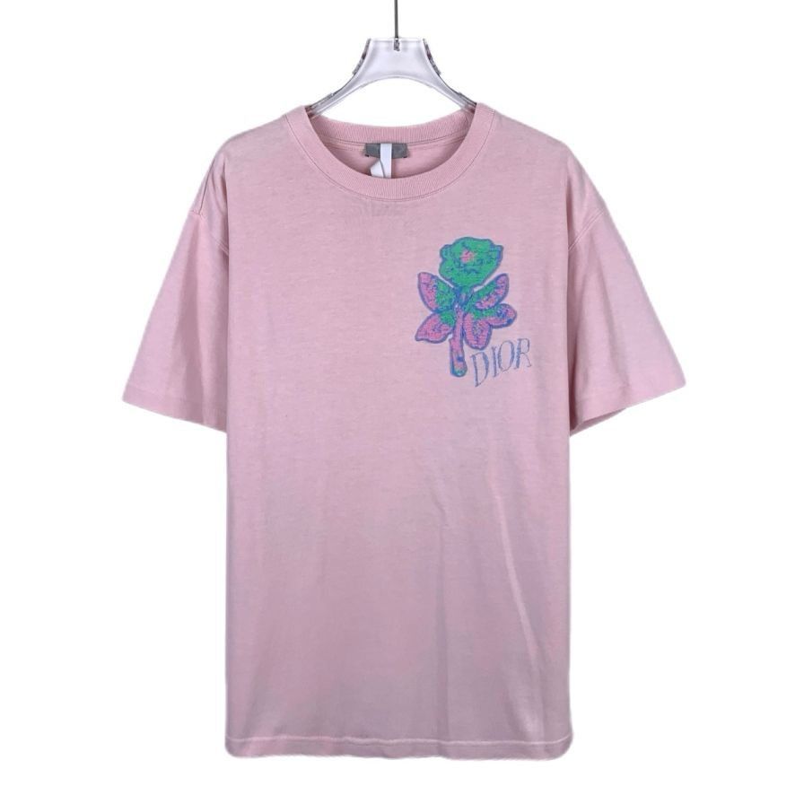 Dior Dior Embroidered Logo & Flower Pattern Cotton Short-Sleeve R Size L / US 10 / IT 46 - 1 Thumbnail