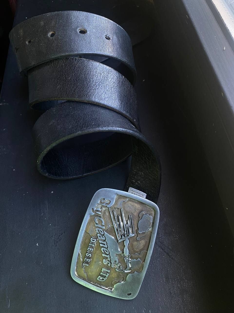 Diesel × Vintage Rare !! Y2K Diesel Black Leather Belt Punk Hysterical Size ONE SIZE - 3 Thumbnail