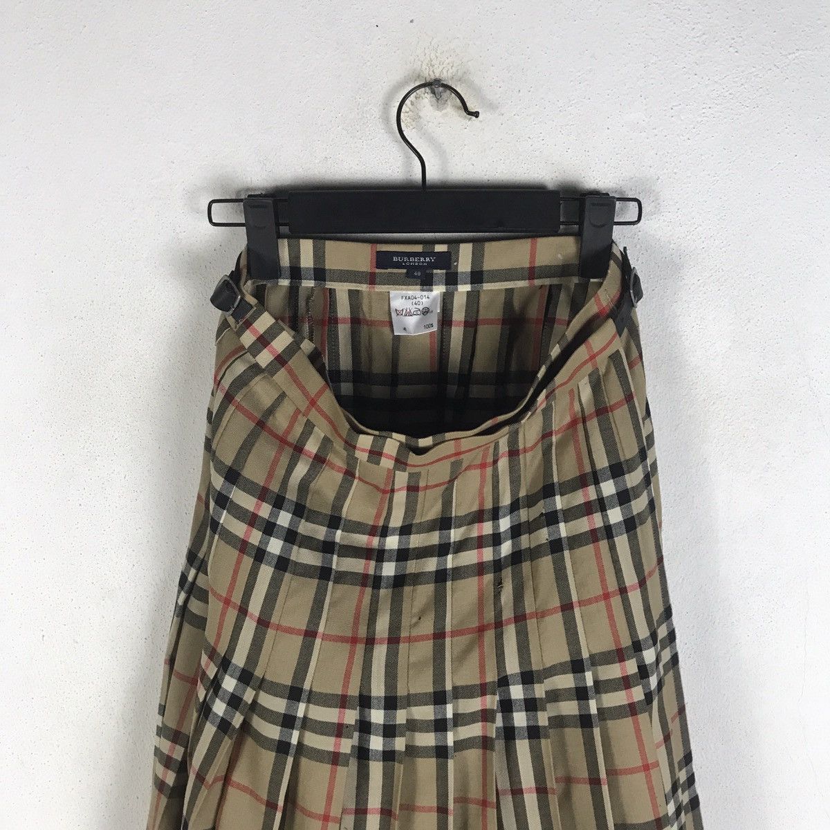 Burberry Burberry London Nova Check Pleated Wool Midi Kilt Skirt Size 27" / US 4 / IT 40 - 15 Thumbnail