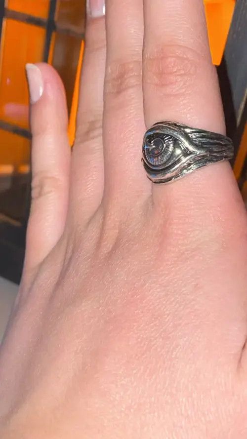 Other Punk Unisex Eye Carved Handmad Ring Size ONE SIZE - 3 Thumbnail