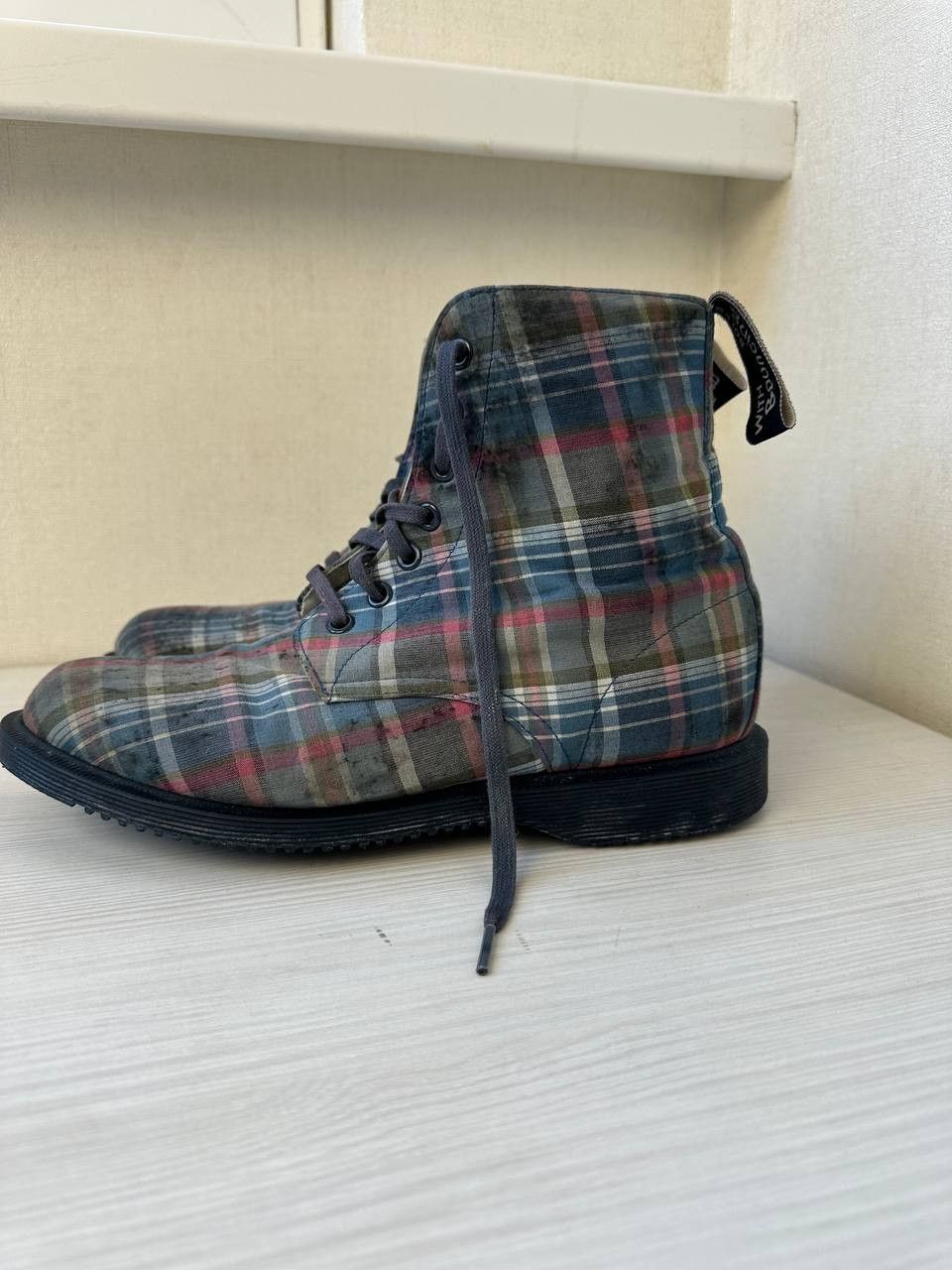 Dr. Martens Dr. Martens 1460 Tartan Plaid Fabric Ankle Combat Boot Size US 6 / EU 39 - 3 Thumbnail