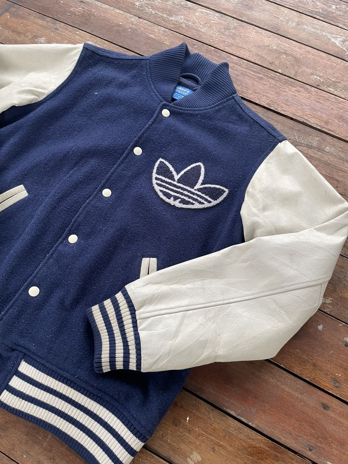 Adidas × Nigo Varsity Jacket Adidas X Nigo Wool And Leather Size US L / EU 52-54 / 3 - 2 Thumbnail