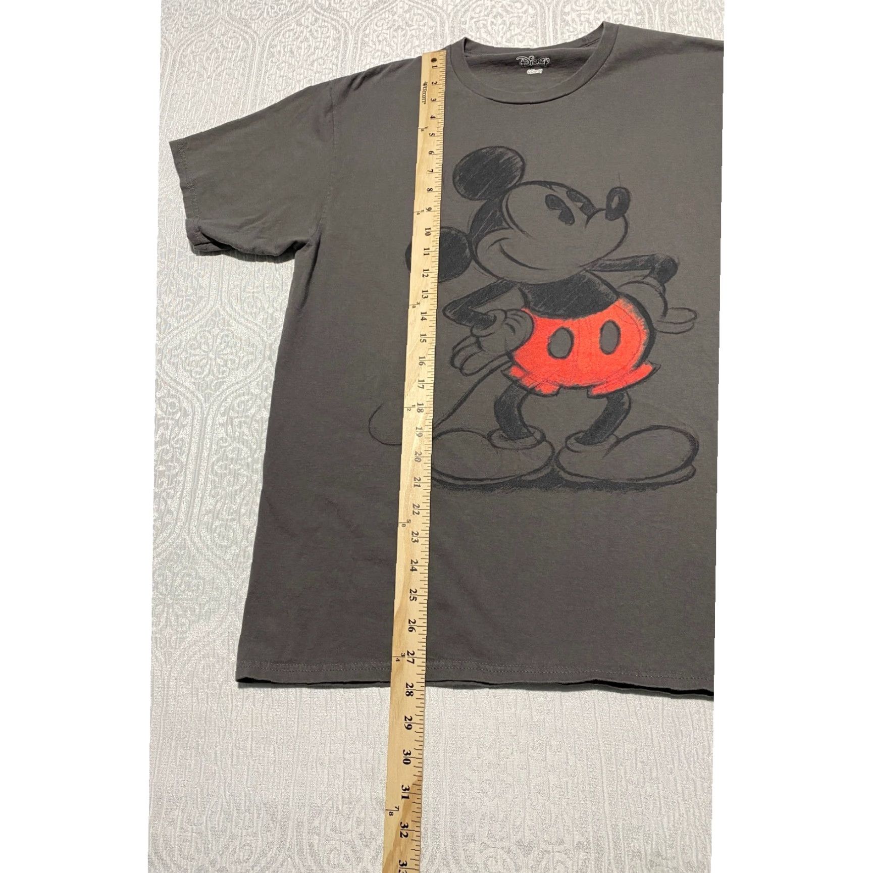 Disney Disney Mickey Mouse Sketch Graphic T-Shirt Mens Charcoal Gray Short Sleeve Tee Shirt Size US L / EU 52-54 / 3 - 4 Thumbnail
